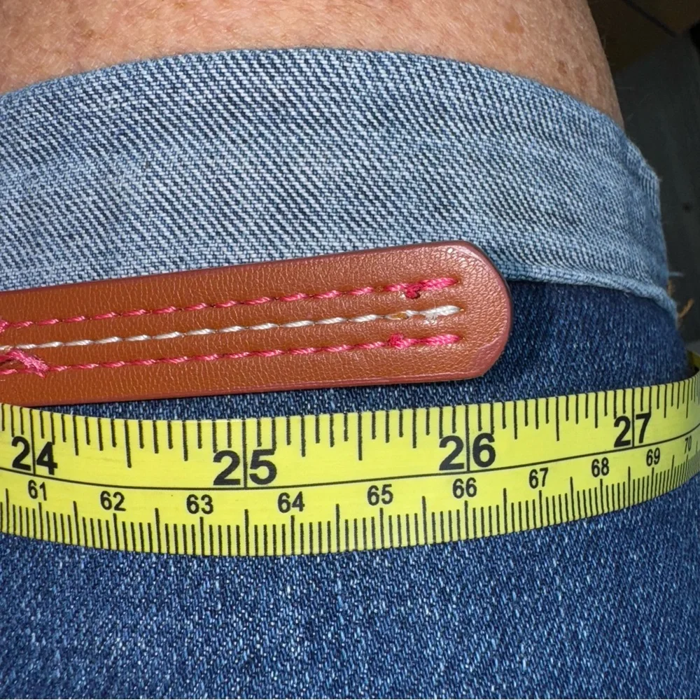 Girl’s pink / white stitched, Brown Belt with Silver tone Buckle NWOT